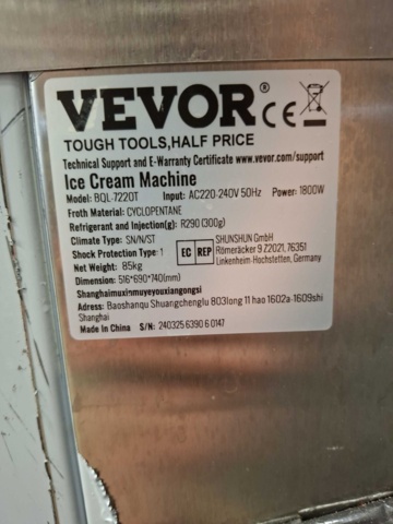 1570914-9 Soft ice cream machine VEVOR BQL-7220T