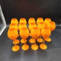 1571383-1 Champagneglas, 14 st - Veuve Clicquot, orange plast, 21 cm