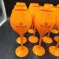1571383-2 Champagneglas, 14 st - Veuve Clicquot, orange plast, 21 cm