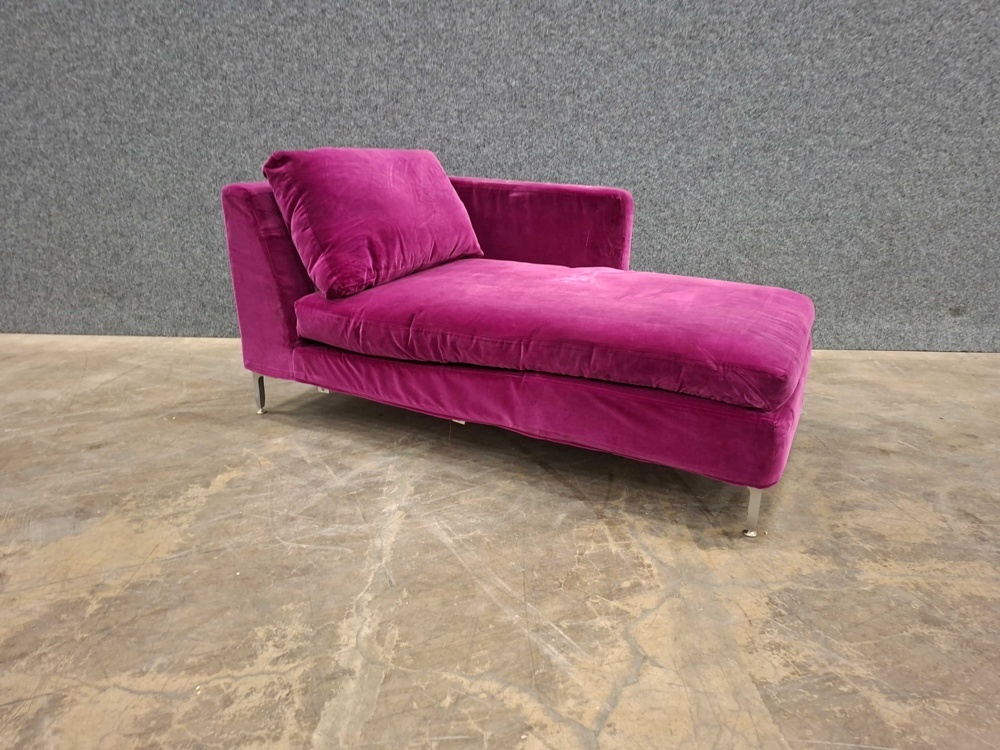 1570925-2 Fogia chaise longue in pink velvet