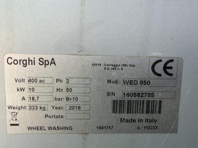 1531336-7 Wheel wash / rim wash - Corghi WED 850 -2017