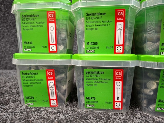 1569852-2 8 st Förpackningar Sexkantskruv, Essve