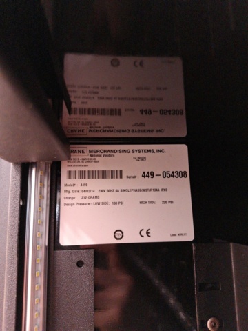 1571536-5 Varuautomat, Crane Merchandising Systems