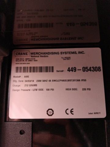 1571536-6 Varuautomat, Crane Merchandising Systems