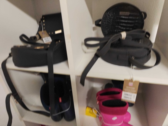 1485693-6 Collection of clothes, boots, suitcase, etc.