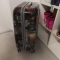 1485693-8 Collection of clothes, boots, suitcase, etc.