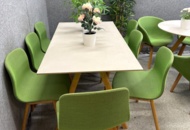 1546158 Collection of tables, chairs and plastic plants