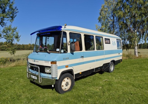 Husbuss Mercedes-Benz L 608 DGE, 85hk, 1982