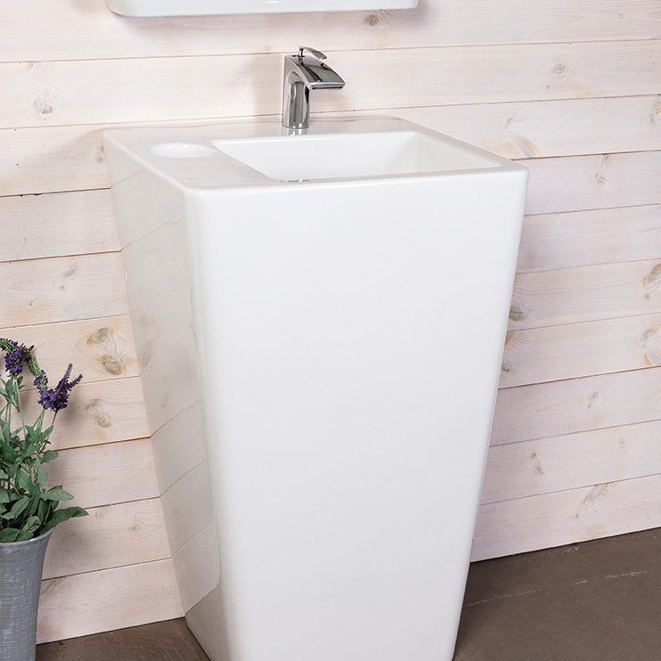 1545694-1 Alessi Dot tvättställ i porslin med hylla och blandare - utställningsexemplar