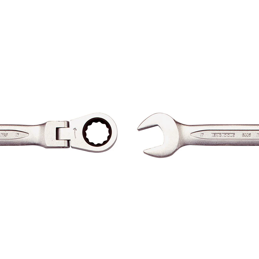 1571647-2 U-ring ratchet wrenches, 4 pcs - TengTools, 18 mm, articulated ring