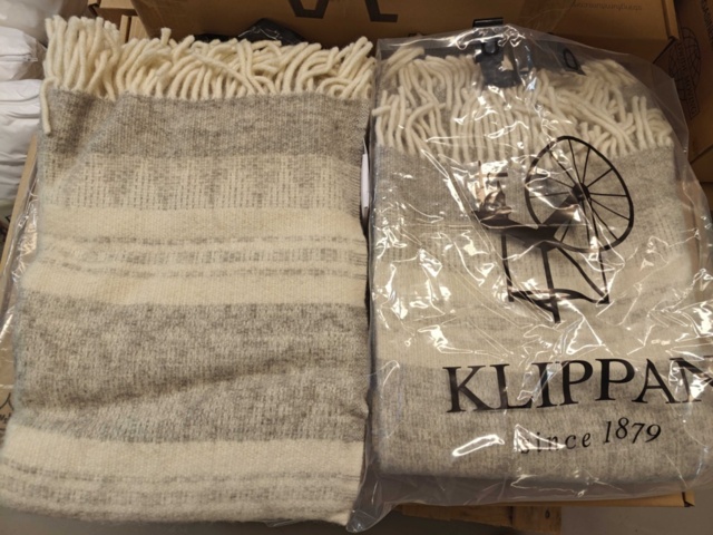 1564800-2 Wool blankets 2 pcs new - Klippan Freja Grey