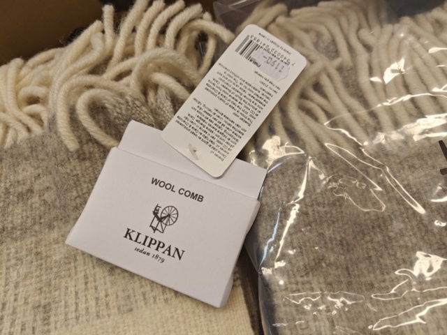 1564800-6 Wool blankets 2 pcs new - Klippan Freja Grey