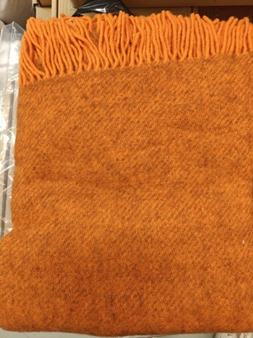 1564801-3 Wool blankets 2 pcs new - Klippan Gotland Orange