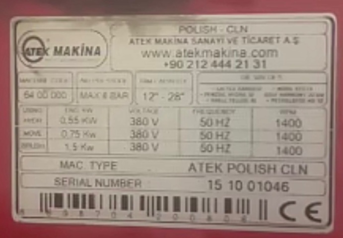 1531339-6 Rim polishing machine - ATEK Makina POLISH CLN
