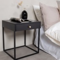 1570012-1 Bedside tables black 2pcs
