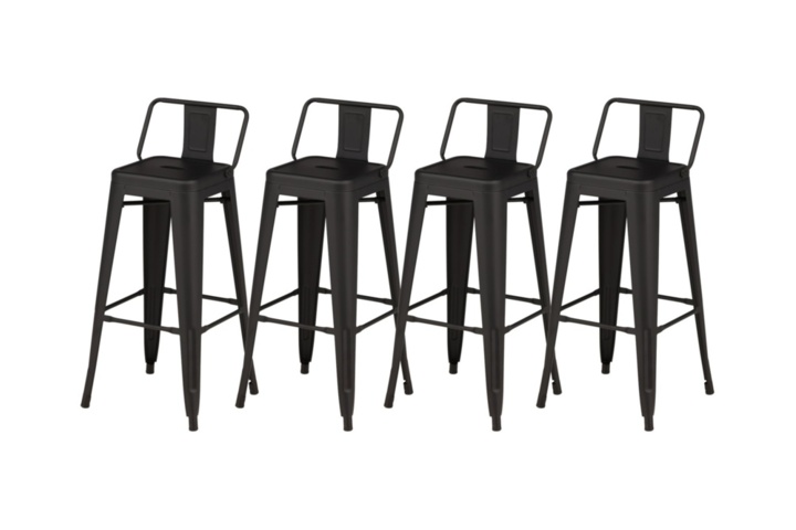 1570013-1 Bar stools black 4pcs