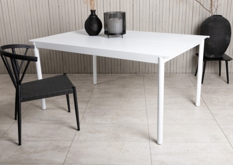 Rektangulärt matbord vit aluminium