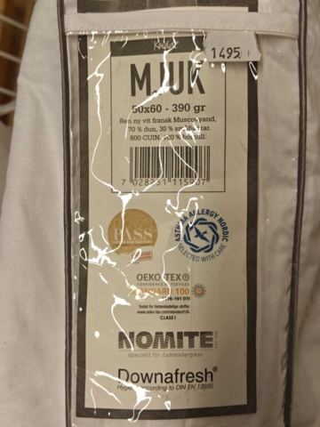 1564810-4 Dunkuddar 2st nya,  50 x 60 cm -  Norskt dun Medium / Mjuk