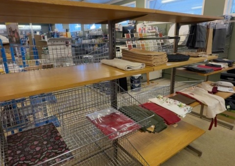 Samling med diverse textilvaror
