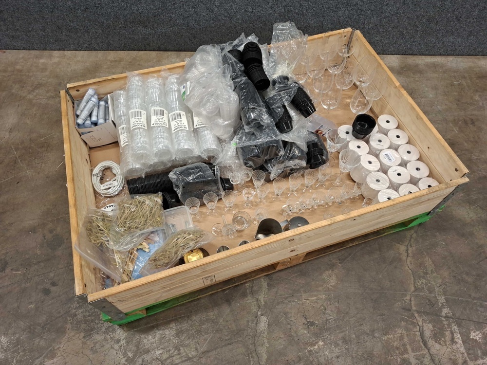 1570598-2 Disposable items, receipt rolls, shot glasses, etc.