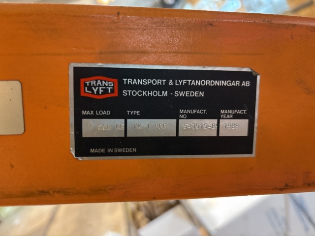 1511351-7 Motorlyft - Translyft VK-1 000