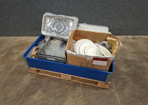 Aluminum canisters, plastic lids for storage, disposable items, etc.