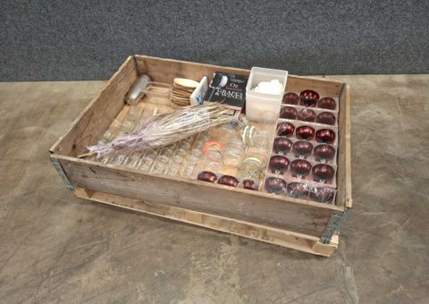 Glass, plastic glasses, jars etc.