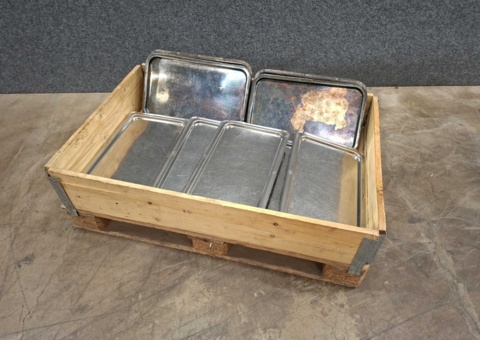Assortment of stainless steel serving dishes