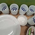 1570631-7 Tallrikar, glas, glasskålar, assietter m.m.