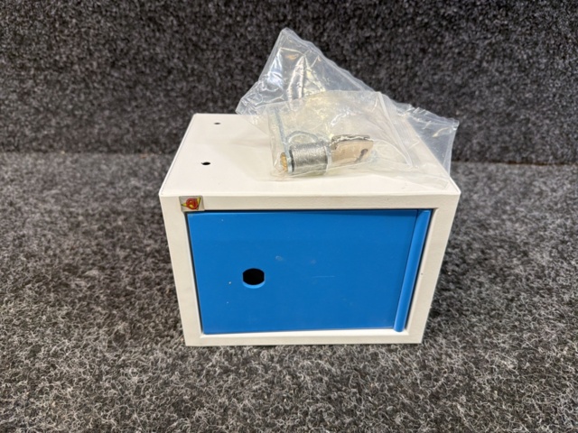 1572577-3 Värdefackskåp CUBE 150x200x150 mm, grå/blå