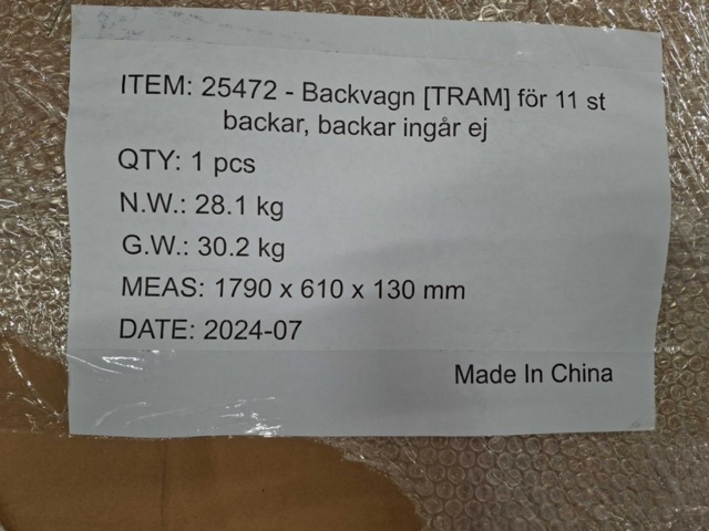 1572557-3 Tray trolley TRAM for 11 trays