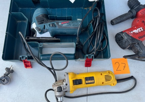 Sticksåg, vinkelslip och slagborr - Bosch, Hilti, DeWalt