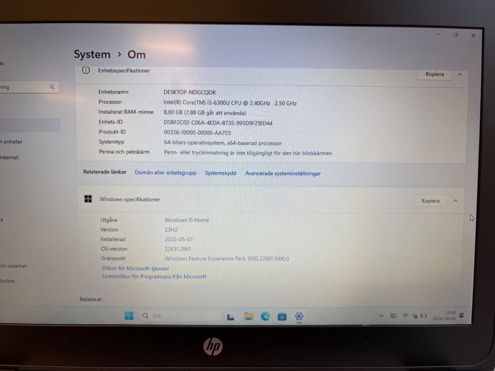 1529428-2 Laptop - HP EliteBook 820 G3