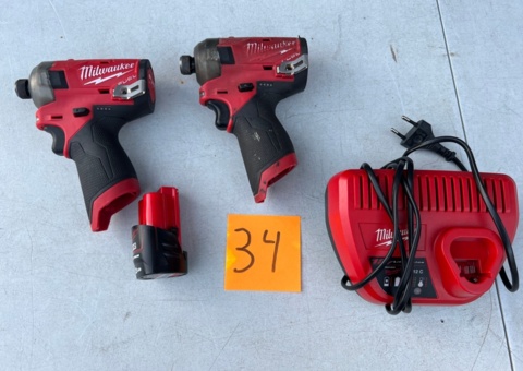 Slagskruvdragare 2 st med tillbehör - Milwaukee M12 FQID