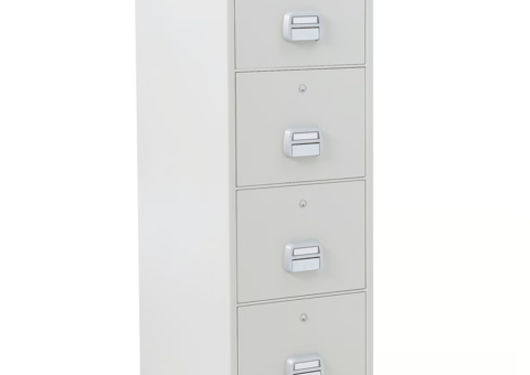 Brandklassat mappskåp SHELL 90 min. nyckellås, 1500x520x680 mm, 4 lådor