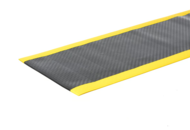 1572572 Arbetsplatsmatta SECURE Bredd: 1200 mm, måttbeställd 5 meter, svart, gul