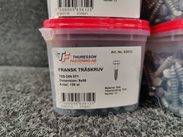1572349-3 900 pcs French Wood Screw 8x50, Arne Thuresson