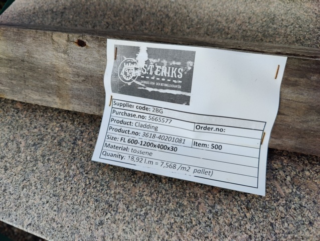 1091325-7 Stenbeklädnad Tossene