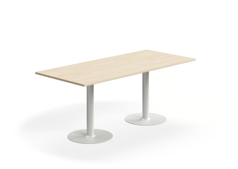 Table ALVA 1800x800x720 mm, anchorable, high-pressure laminate, white/birch