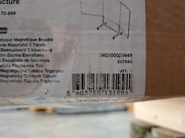 1573120-5 Tredelad, emaljerad whiteboardtavla 1500x1000mm