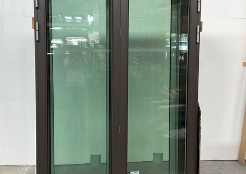 Kastrup double doors/balcony doors – wood/aluminum, 3-glass – 1600 × 2542 mm, 6 pcs (NEW)