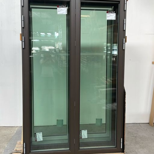 1571833-1 Kastrup double doors/balcony doors – wood/aluminum, 3-glass – 1600 × 2542 mm, 6 pcs (NEW)