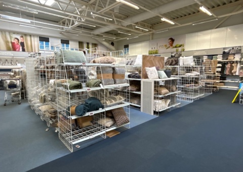 Butiksinredning - Sektionsrader med hyllor