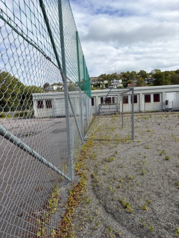 1565964-15 Football field and basketball court with fence
