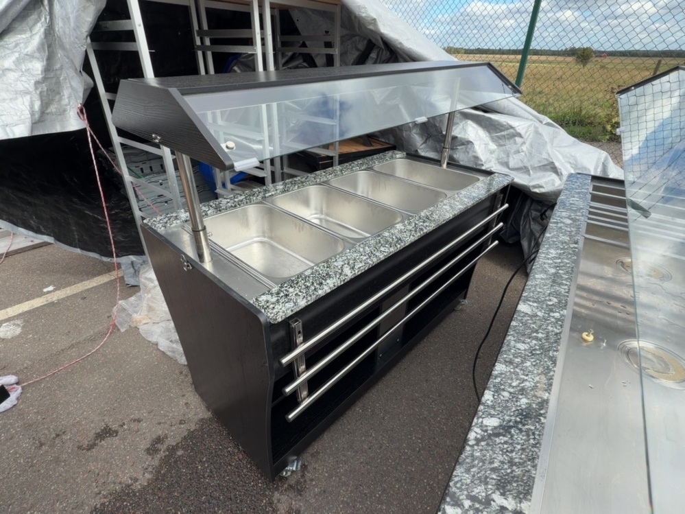 1422020-2 Warming counter Buffet with serving counter 4 canteens