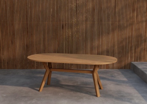 Ovala Matbord 200 x 90cm  Natur