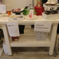 1575846-5 Display tables 4 pcs and glass shelves 5 pcs