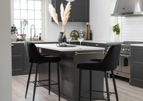 Plaza Barchair  Svart Velvet Antal: 4
