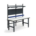 1575757-1 Complete workbench TRUST Tool boards, picking bins, shelves, 2000x760 mm, high-pressure laminate