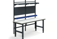 1575757 Complete workbench TRUST Tool boards, picking bins, shelves, 2000x760 mm, high-pressure laminate